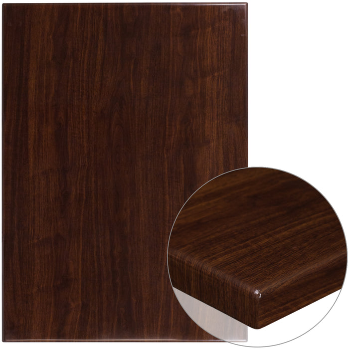 30"x42" High-Gloss Resin Table Top with 2" Thick Drop-Lip