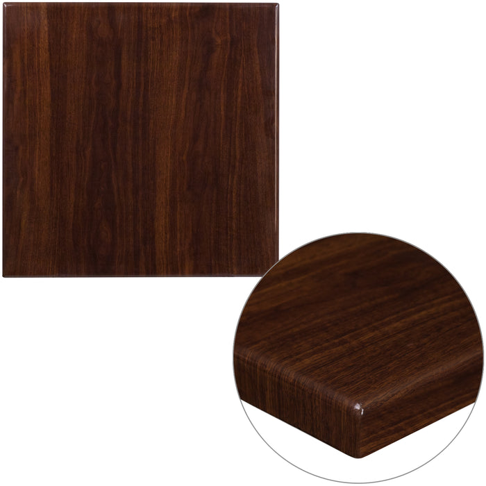 24" Square High-Gloss Resin Table Top with 2" Thick Drop-Lip