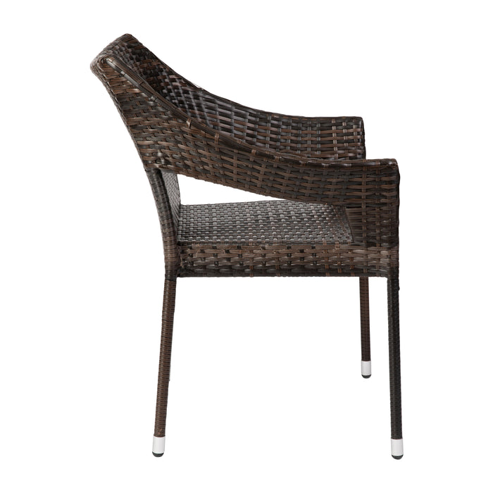 Embry All-Weather Indoor/Outdoor Stacking Patio Dining Chair with Steel Frame and Weather Resistant PE Rattan