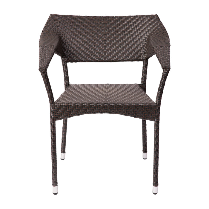 Shasta Modern All-Weather Patio Dining Chair with Fade and Weather Resistant PE Rattan and Reinforced Steel Frame