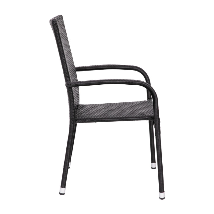 Sala Stacking All-Weather Wicker Wrapped Powder Coated Steel Patio Club Chairs for Indoor and Outdoor Use