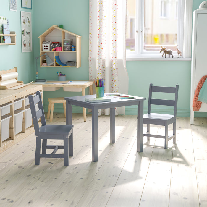 Melissa & Doug Solid Wood Table And 2 Chairs Set - Light Finish