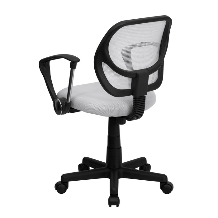 Mid-Back Mesh Swivel Task Office Chair with Curved Square Back and Arms