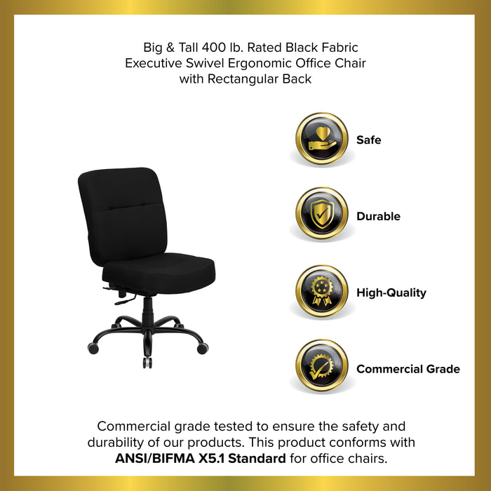 400 lb. Big & Tall High Back Rectangular Back Swivel Ergonomic Office Chair
