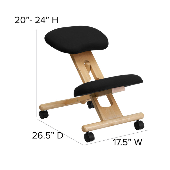 Mobile Wooden Ergonomic Kneeling Office Chair