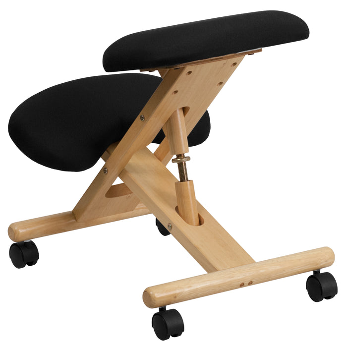 Mobile Wooden Ergonomic Kneeling Office Chair