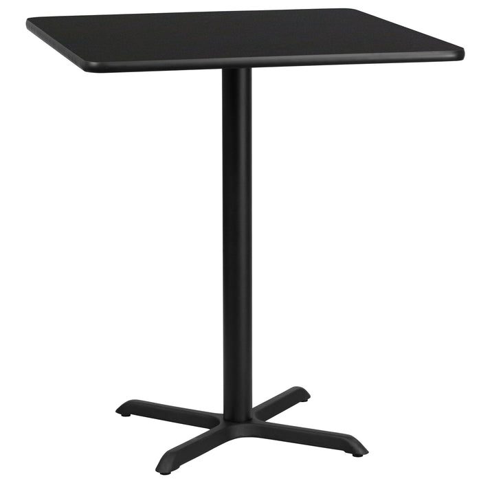 36" Square Laminate Table Top with 30"x30" Bar Height Table Base