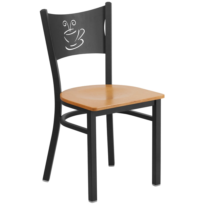 Black Coffee Back Metal Restaurant Dining Chair