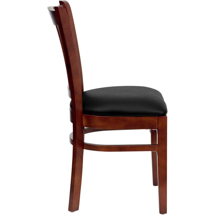 Vertical Slat Back Wooden Restaurant Dining Chair