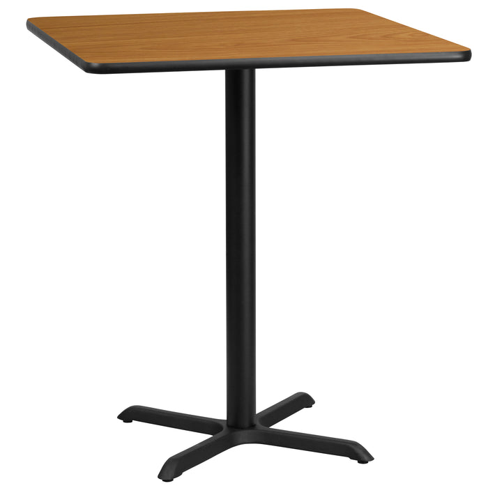 36" Square Laminate Table Top with 30"x30" Bar Height Table Base