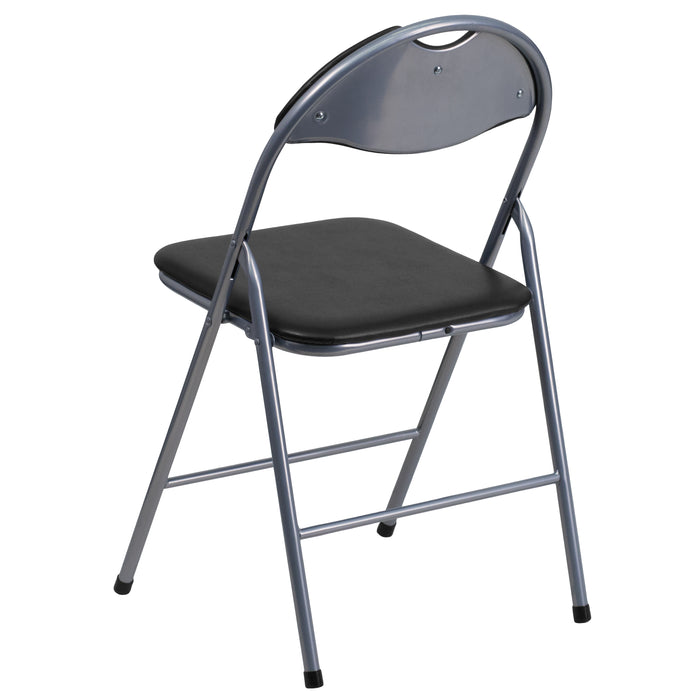 2 Pack Vinyl Metal Folding Chair with Carrying Handle