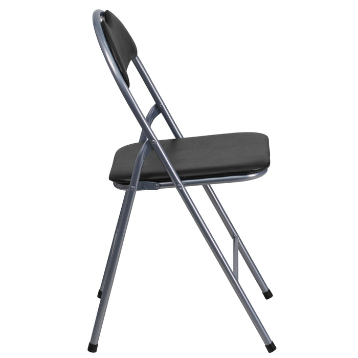 4 Pack Vinyl Metal Folding Chair with Carrying Handle