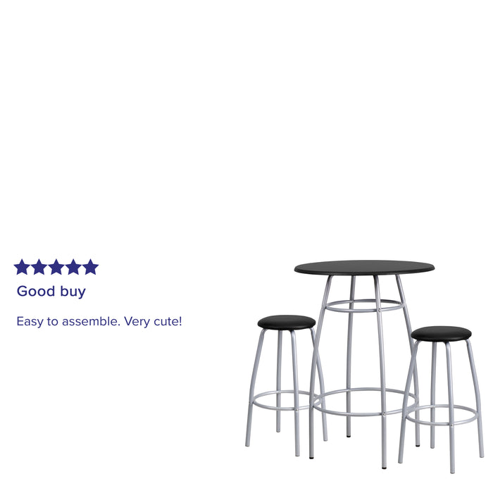 Bar Height Table Set with Padded Stools