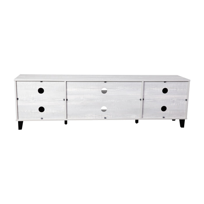 Azi Mid-Century Modern TV Stand with Doors and Adjustable Shelves