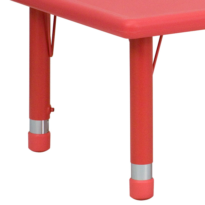24"W x 48"L Rectangular Plastic Height Adjustable Activity Table