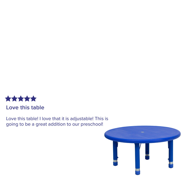 33" Round Plastic Height Adjustable Activity Table