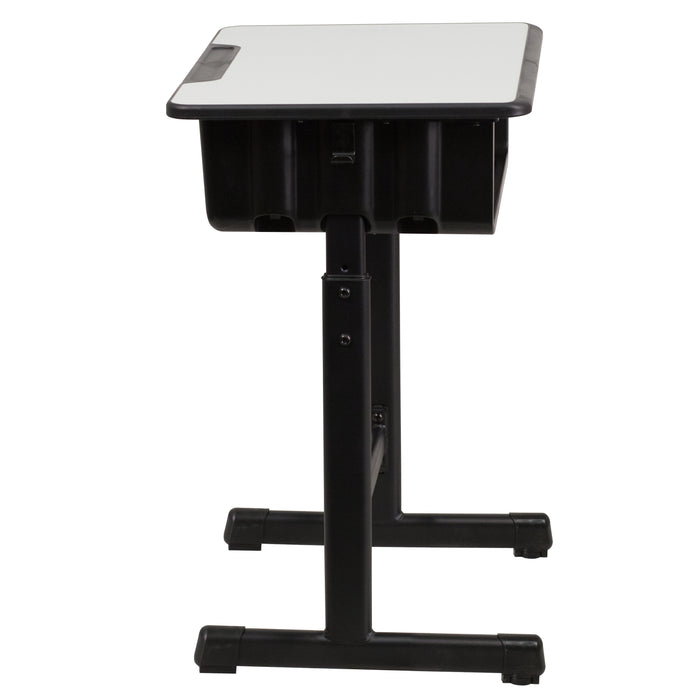Student Desk with Top and Adjustable Height Pedestal Frame